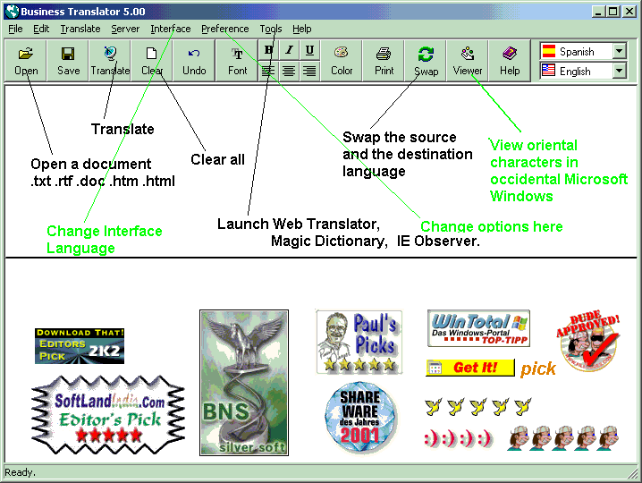 Screenshot of Business Translator