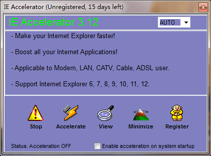 Screenshot of IE Accelerator